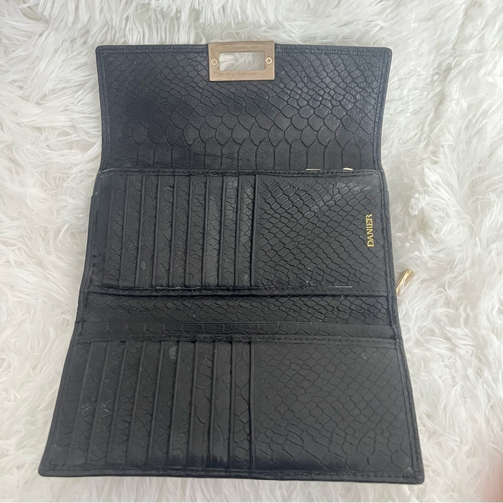 Danier Vintage Leather Python Embossed Black Wall… - image 2